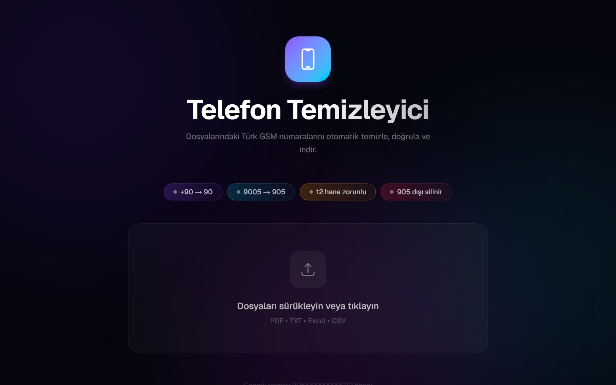 Telefon Temizleyici web sitesinin ekran görüntüsü